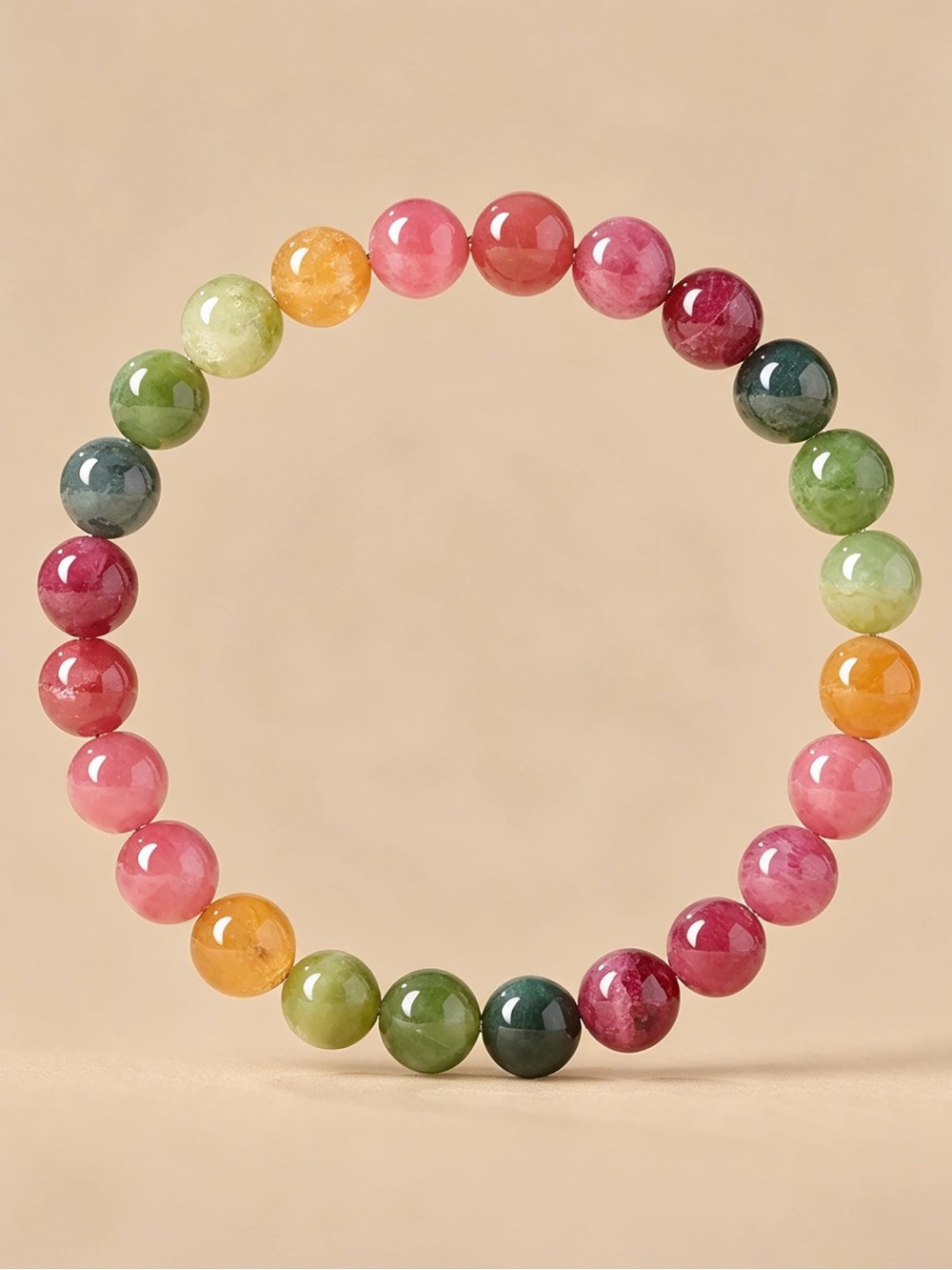 🆕New Multi Color Tourmaline 8mm Healing Gemstone Bracelet